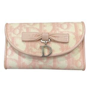 Dior Blush Pink and Ivory Trotter Card and Key Case - Authentic - Vintage